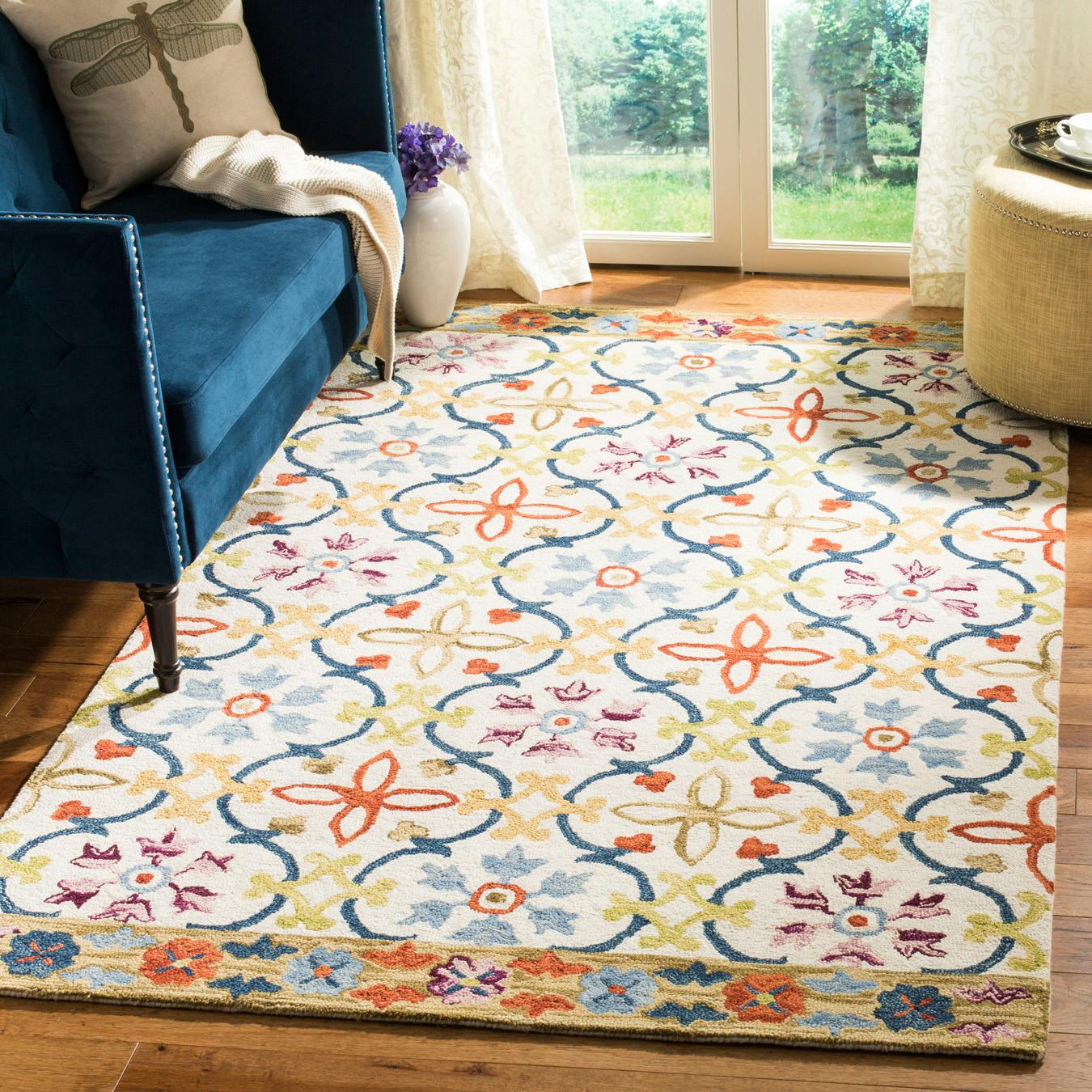 2' x 3' Chocolate Safavieh Suzani Collection SZN104A Hand-Hooked Boho Premium Wool Accent Rug Yellow 2' x 3' Chocolate Safavieh Suzani Collection SZN104A Hand-Hooked Boho Premium Wool Accent Rug Yellow